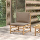  Srednja vrtna sofa od bambusa sa smeđesivim jastucima | shoptok.hr