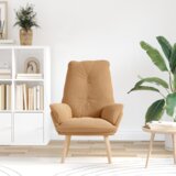 vidaXL Udoben naslanjač bež puhaste volnene tkanine | Shoptok.si