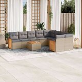  10-dijelni set vrtnih sofa s jastucima bež od poliratana | shoptok.hr