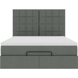 vidaXL Otomanski posteljni okvir z vzmetnico siv 140x190 cm blago | Shoptok.si