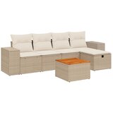  6-dijelni set vrtnih sofa s jastucima bež od poliratana | shoptok.hr