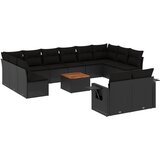  13-dijelni set vrtnih sofa s jastucima poliratan crni | shoptok.hr