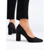 SERGIO LEONE Black suede pumps on a thick heel by cene