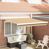 vidaXL Ročna retraktibilna tenda z večbarvnimi črtami 350x250 cm Cene