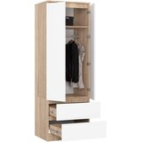 AKORD Star Garderobna Omara, 2 Vrata In 2 Predala, Hrast Sonoma/Bela, (5000331694) | Shoptok.si