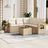 vidaXL 6-dijelni set vrtnih sofa s jastucima bež od poliratana | shoptok.hr