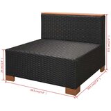  10-dijelna vrtna garnitura od poliratana s jastucima crna | shoptok.hr