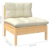  Srednja vrtna sofa s krem jastucima od masivne borovine | shoptok.hr