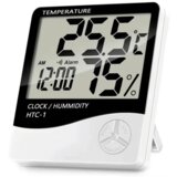 Termometar HTC-1 JWD temperetura, sat, vlaznost vazduha beli | ePonuda.com