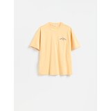 Reserved relaxed majica kratkih rukava s vezom - svjetlonarančasto | shoptok.hr