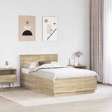  Krevetna konstrukcija s uzglavljem Hrast sonoma 120 x 200 cm | shoptok.hr