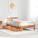 vidaXL Posteljni okvir s predali voščeno rjav 90x190 cm trdna borovina Cene
