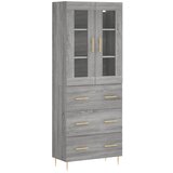 Maison Chic Visoka Komoda - Predalnik siva sonoma 69,5x34x180 cm inženirski les, (21721891) | Shoptok.si