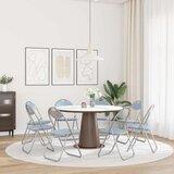  Zložljiva stolica 8 pcs Siva 48 x 43,5 x 81 cm Umjetno usnje, (5000296716) | Shoptok.si