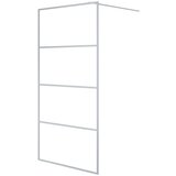 Pregrada za tuš srebrna 100 x 195 cm s prozirnim staklom ESG | shoptok.hr