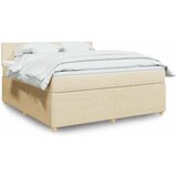  Krevet s oprugama i madracem krem 180x200 cm od tkanine | shoptok.hr
