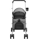  Sklopiva kolica za pse siva 76 x 50 x 100 cm od tkanine Oxford | shoptok.hr