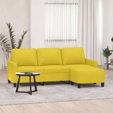  Trosjed s tabureom svjetložuti 180 cm od tkanine Cijene