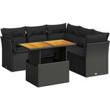 vidaXL 5-dijelna vrtna garnitura od poliratana s jastucima crna | shoptok.hr