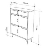 Hanah home Stalak za cipele Astat, 81,6x110x29,5 cm, Krem | Eponuda.ba