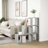 vidaXL Pregrada s knjižno omaro 3-nadstropna siva sonoma 99x29x99 cm | Shoptok.si