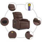  Električni masažni naslonjač na podizanje od umjetne kože smeđi | shoptok.hr