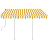  Tenda na ručno uvlačenje sa stupovima 3 5 x 2 5 m žuto-bijela | shoptok.hr