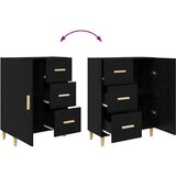 vidaXL Strani šal Črni hrast 34 x 69,5 x 90 cm Konstruiran les | Shoptok.si