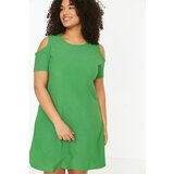 Trendyol ženska haljina Curve Green Cutout Detailed Knitted | ePonuda.com