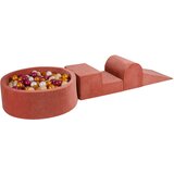 MeowBaby Foam Playground 3-delni komplet za igranje bazena s penasto žogo, 200 žog Velvet Marsala rdeča: bordo/zlata/bela/bež, (21333709) | Shoptok.si