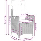  5-dijelni vrtni set s jastučićima smeđi poli ratan | shoptok.hr