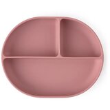Petite&Mars Silikonski ovalni tanjur s odjeljcima i vakuumom 6 m+ Take&Match, Dusty Rose | shoptok.hr