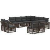 vidaXL Vrtna sedežna garnitura 11 pcs Siva poli ratan, (5000270220) | Shoptok.si