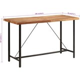  Barski stol 180 x 70 x 107 cm masivno drvo bagrema i željezo | shoptok.hr