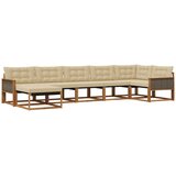 vidaXL Zunanja garnitura za sedenje z blazino 7 pcs Naravna in bež, (5000273481) | Shoptok.si