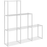  Cijevna polica s pohranom Bijelo 129 x 27 x 132 cm Aluminij | shoptok.hr