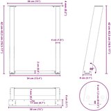  Noge za klub stolić U-oblik 2 kom Crne 38 x (42-43) cm Čelik | shoptok.hr
