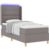 Box Spring postelja z vzmetnico in LED osvetlitvijo taupe 100x200 cm iz blaga, (22049277) | Shoptok.si