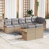 9 komada set vrtnog sofe s jastučićima bež poli ratan akacija | shoptok.hr