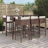 The Living Store Vrtna barska garnitura 7-delna z blazinami rjav poli ratan - Vrtna Barska Garnitura, (21470783) | Shoptok.si