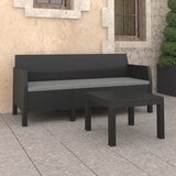 Maison Chic Seti vrtnega pohištva - Vrtna garnitura - Vrtni pohištvo set 2-delna z blazinami PP ratan antracitna, (21809372) | Shoptok.si