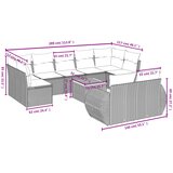  10-dijelni set vrtnih sofa od poliratana s jastucima sivi | shoptok.hr