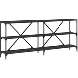 Maison Chic konzolna miza - miza ob steni črna 180x30x75 cm inženirski les in železo, (21786647) | Shoptok.si