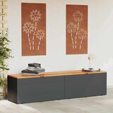  Vrtna kutija za pohranu crna 220x50x54 cm od poliratana i drva | Eponuda.com