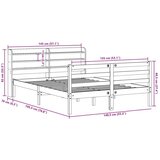  Okvir za krevet s uzglavljem bijeli 135 x 190 cm od borovine | shoptok.hr