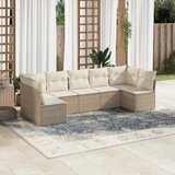 Maison Chic Seti vrtnega pohištva - Vrtna garnitura - Vrtni pohištvo set 7-delna z blazinami bež poli ratan, (21806082) | Shoptok.si