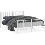 The Living Store Kovinski posteljni okvir z vzglavjem in vznožjem bel 150x200 cm - Posteljni Okvir, (21501685) | Shoptok.si