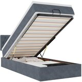 Maison Chic Otomanski Posteljni okvir - Enojna postelja - Postelja za odrasle z vzmetnico siv 90x200 cm žamet-J2560, (21770496) | Shoptok.si