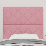 vidaXL Roza žametno vzglavje z dizajnom diamantnih blokov 100 cm, Roza žametno vzglavje z dizajnom diamantnih blokov 200 cm, (22080549) | Shoptok.si