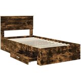  Okvir za krevet s uzglavljem Dimljeni hrast 100 x 200 cm | shoptok.hr
